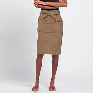 MANILA GRACE Denim Pencil Skirt in Khaki, Size 40, New with Tag